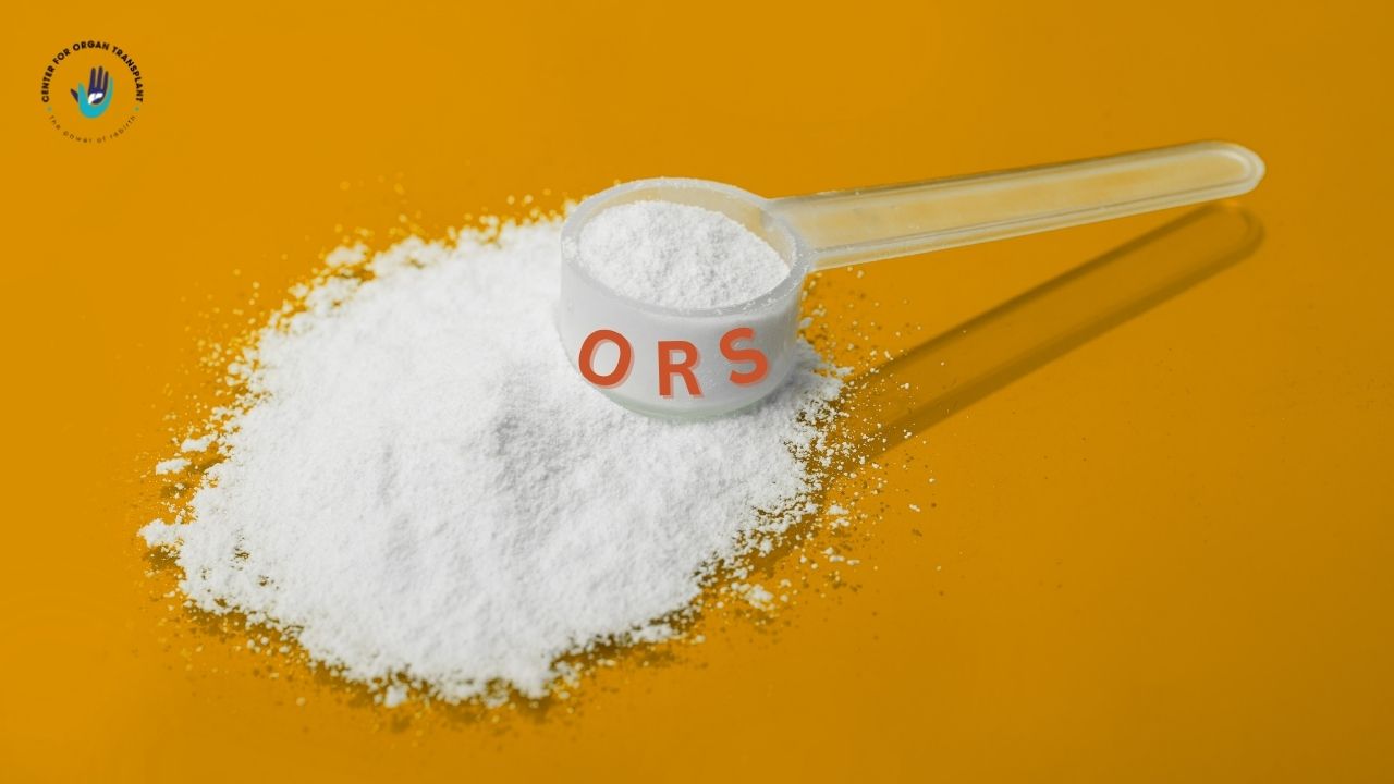 Fake ORS bottles versus authentic WHO-approved ORS sachet on a table
